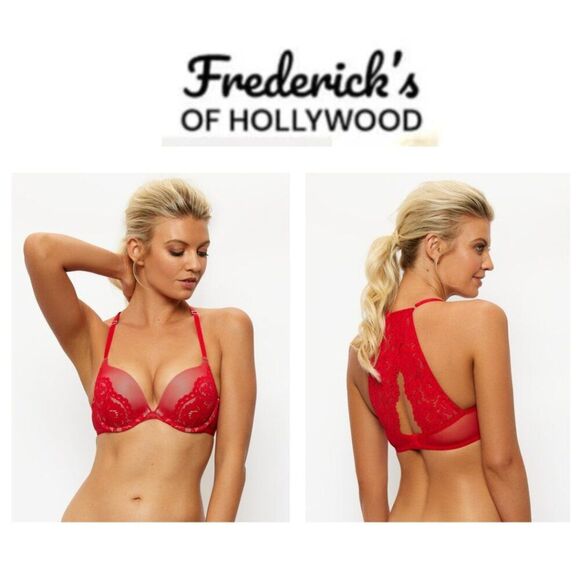 NWT Frederick’s of Hollywood Heartthrob Superboost Lace Bra (Size 40D) - Picture 1 of 6